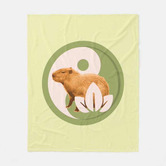 Cobertor De Velo Zen Capivara Yin Yang Nature Pacífica (Frente)