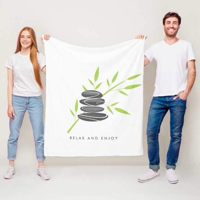 Cobertor De Velo Zen fleece blanket with wellness pebble stones (In Situ)