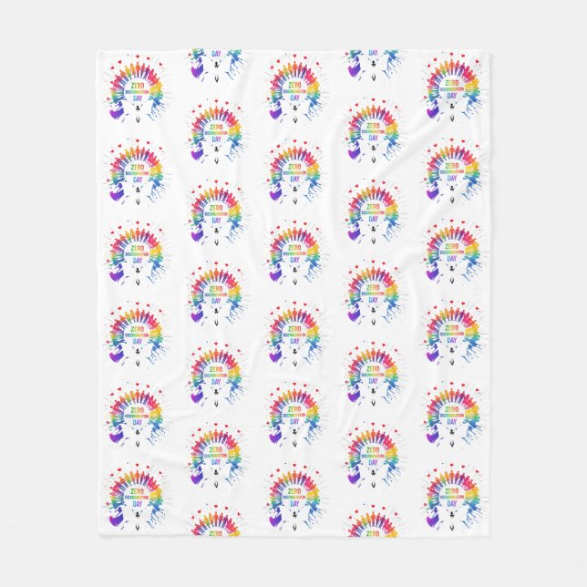 Cobertor De Velo Zero Discrimination Day  (Frente)