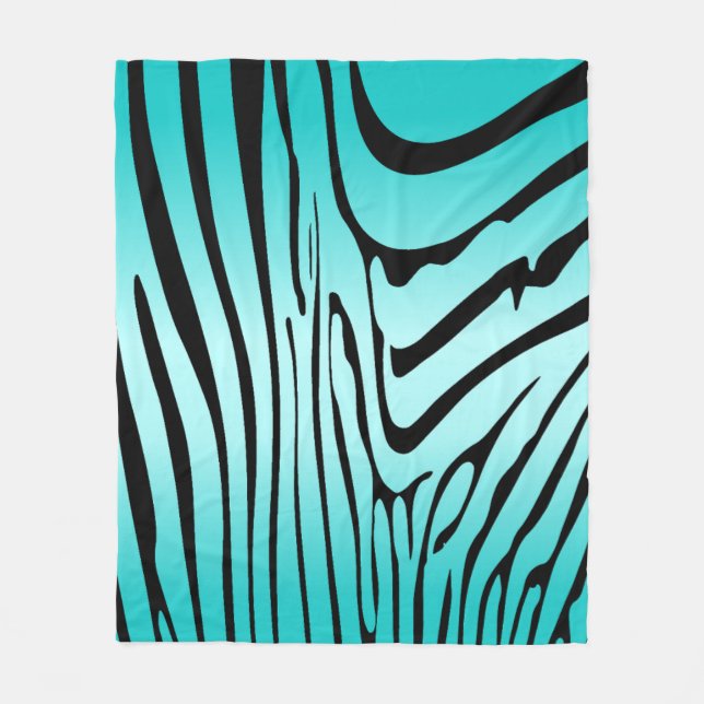 Cobertor De Velo Zesty Zebra Cyan (Frente)