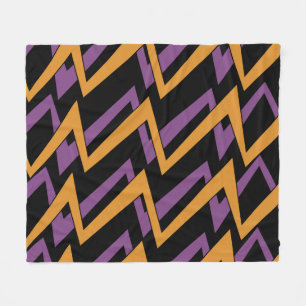 Cobertor De Velo Zig Zags de Halloween Laranja Roxo