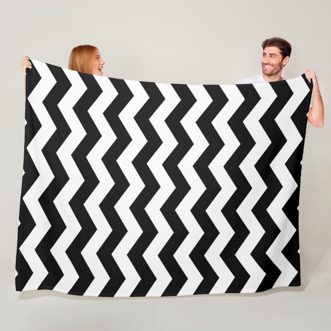 Cobertor De Velo Zigue-zague Chevron Preto e Branco (In Situ)