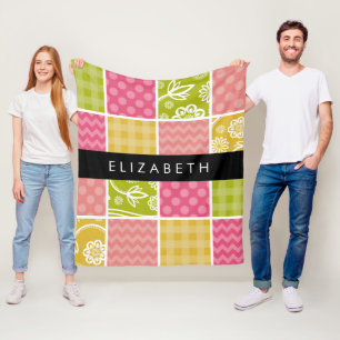 Cobertor De Velo Zigzag, Chevron, Bolinhas, Gingham, Seu Nome