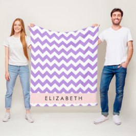 Cobertor De Velo Zigzag Roxo, Chevron Roxo, Seu Nome