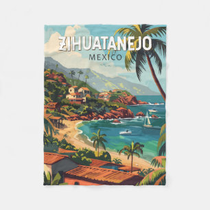 Cobertor De Velo Zihuatanejo México Viagem Arte Vintage