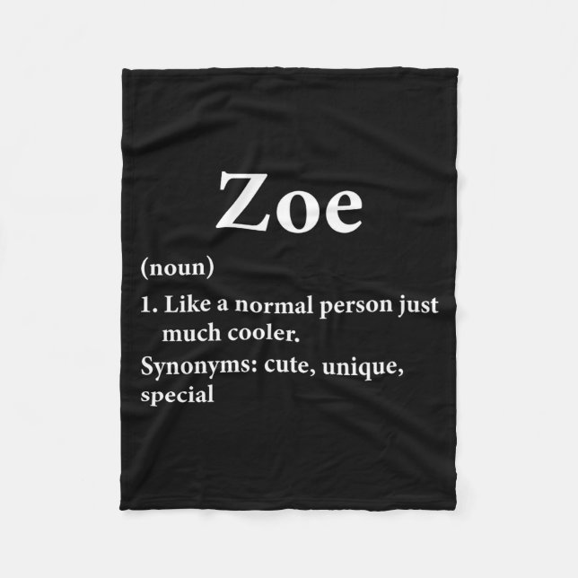 Cobertor De Velo Zoe Name Definition Funny D  (Frente)
