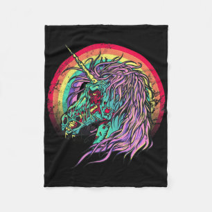 Cobertor De Velo Zombie Unicorn Unicorn Halloween