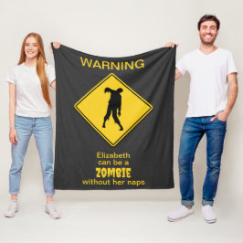 Cobertor De Velo Zombie Warning Halloween