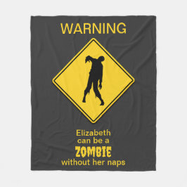 Cobertor De Velo Zombie Warning Halloween