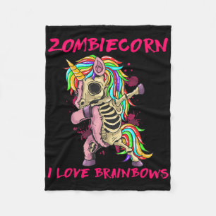 Cobertor De Velo Zombiecorn Adoro Brainbows Zombie Halloween Unico