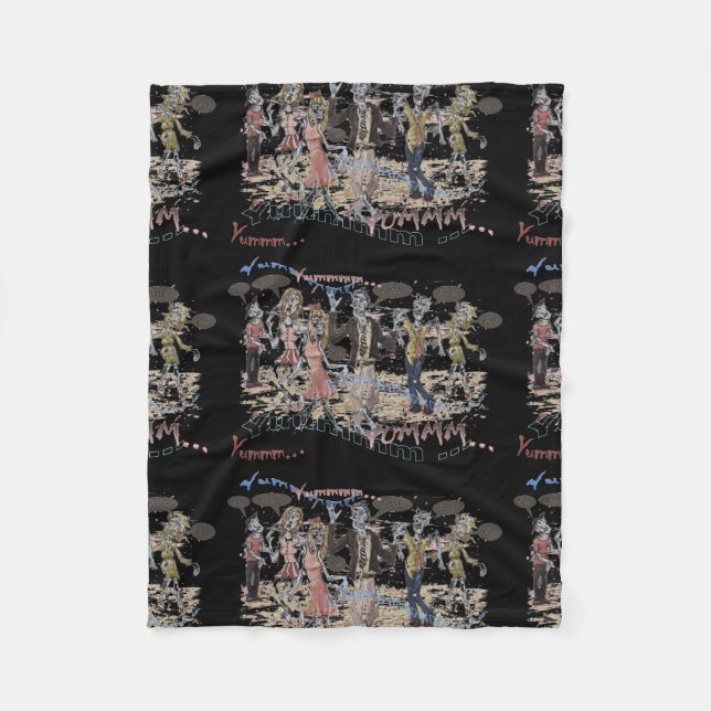 Cobertor De Velo Zombis com fome (Frente)