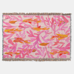 Cobertor de Verão Coral e Peixe Dourado
