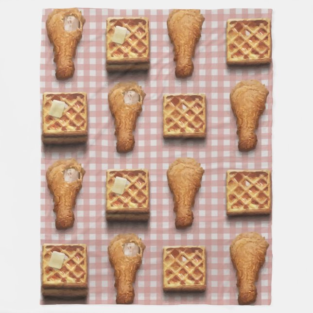 cobertor de waffles de frango de gingham (Frente)