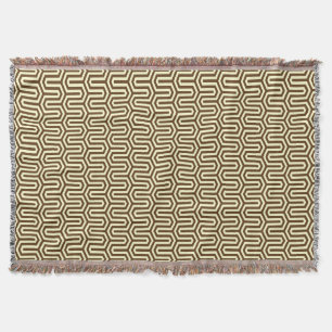 Cobertor Deco egípcio motif - chocolate e creme