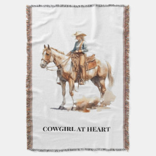 Cobertor Decoração de Quarto Cowgirl Ranch Aconchegante