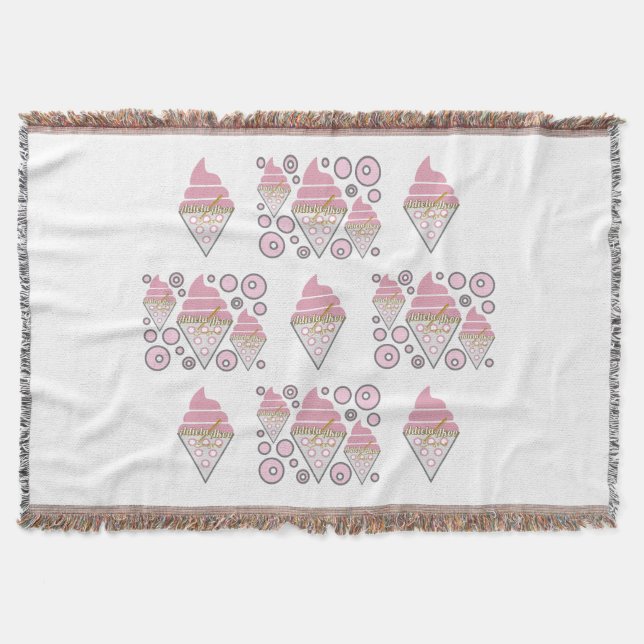 Cobertor Decoração irresistível do Sorvete (Frente)