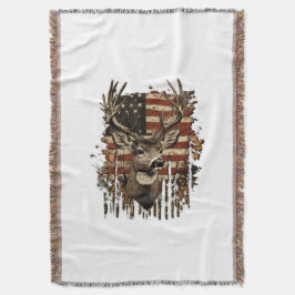 Cobertor Deer, Buck Season USA Flag