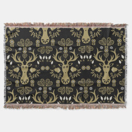 Cobertor Deer de Arte Folclórica Moderna