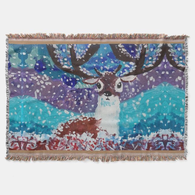 Cobertor Deer Painting (Frente)