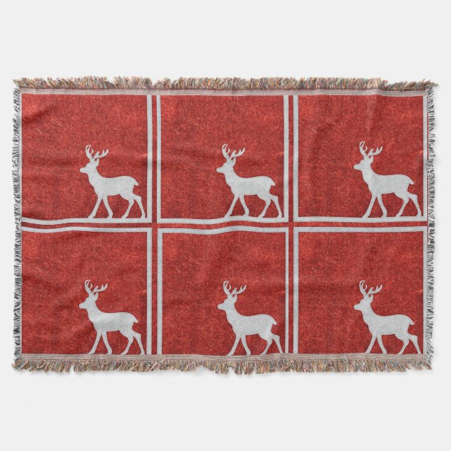 Cobertor Deer Rustic Cabin Natal Blanket Throw (Frente)