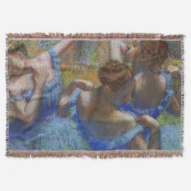 Cobertor Degas Bailarinas Azuis Pastel Obra-Prima de Arte (Frente)