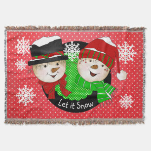 Cobertor Deixem-no Neve Snowmen Throw