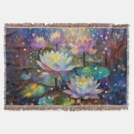 Cobertor Delicate Lotus Flowers Blossoming in the Snow