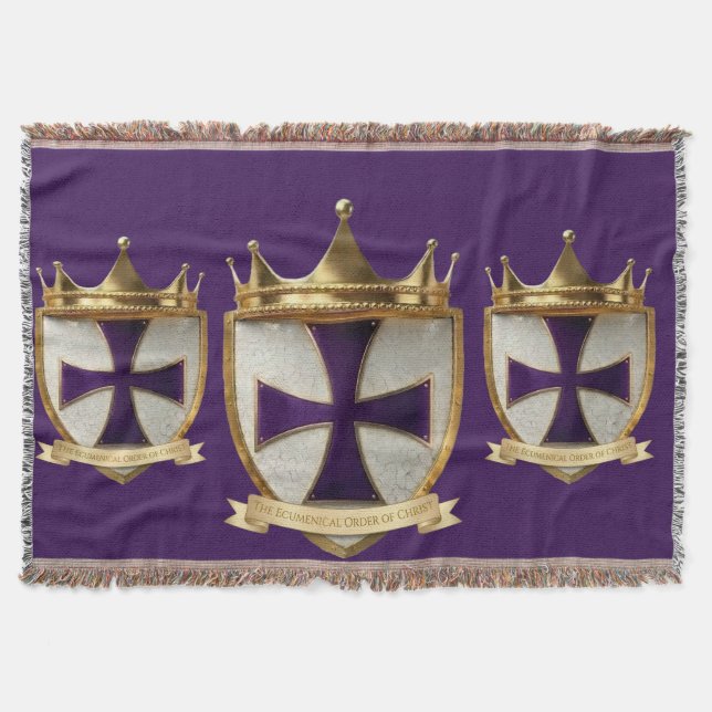 Cobertor desenho da crista do sacerdote EOC roxo (Frente)