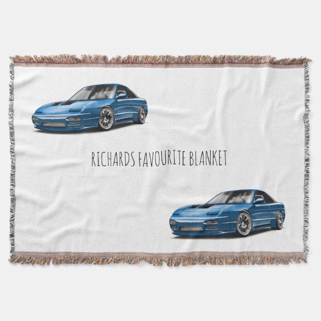 Cobertor desenho de carro azul 240sx  (Frente)