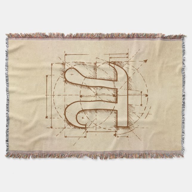 Cobertor Desenho do número do Pi (Frente)