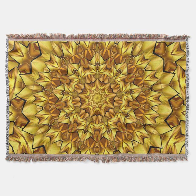 Cobertor Design abstrato antigo do ouro Mandala - 63495 (Frente)