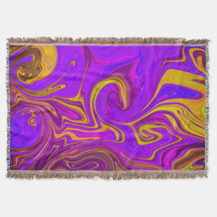 Cobertor Design Abstrato Neon Purple Amarelo Cor-de-Rosa