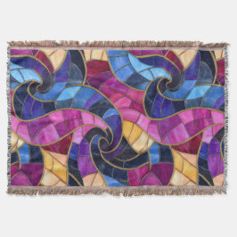 Cobertor Design Azul Roxo em Vitral