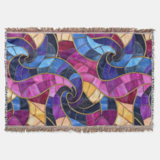 Cobertor Design Azul Roxo em Vitral