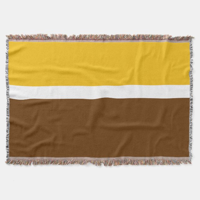 Cobertor Design de Bloco de Cor Marrom-claro amarelo (Frente)