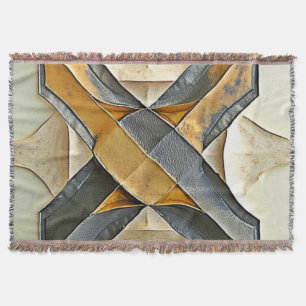 Cobertor Design de Metal Dourado Abstrato