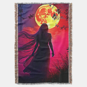Cobertor Design de Mistério da Mulher Sombra Vermelha