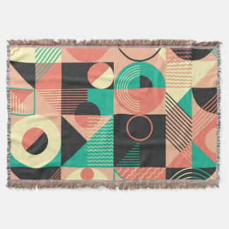 Cobertor Design de Padrão Geométrico Retroativo