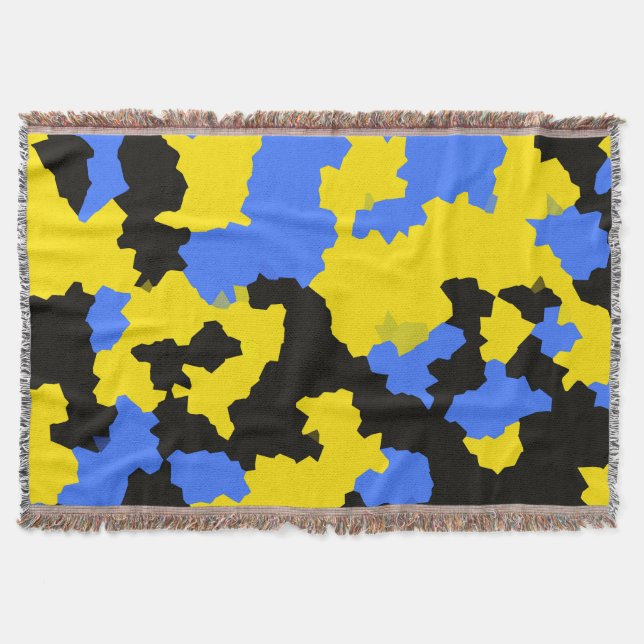 Cobertor Design do abstrato preto amarelo (Frente)