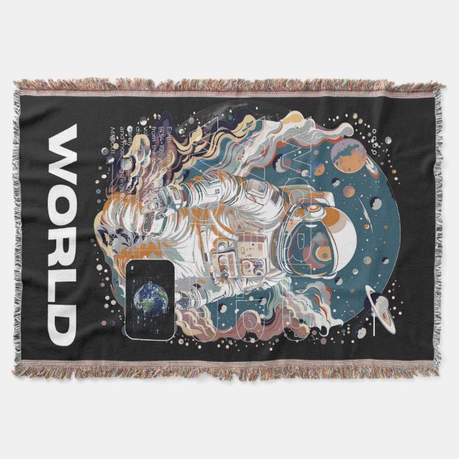 Cobertor Design do Astronauta Mundial (Frente)