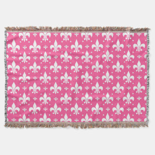 Cobertor Design do padrão Fleur-de-lis de fundo rosa