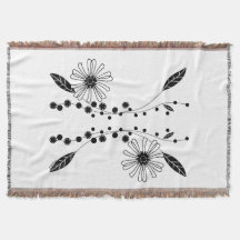 Design Floral Branco e Preto