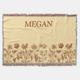 Cobertor Design Floral Minimalista Elegante com Monograma