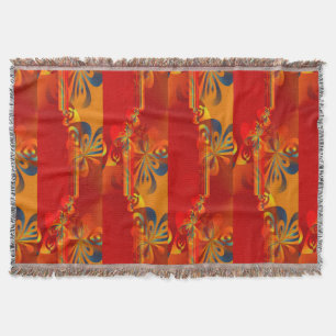 Cobertor Design gráfico sem costura - laranja vermelha I