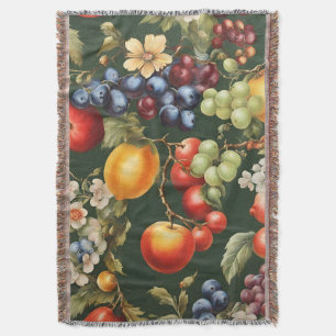 Cobertor Design italiano elegante com Frutas e flores