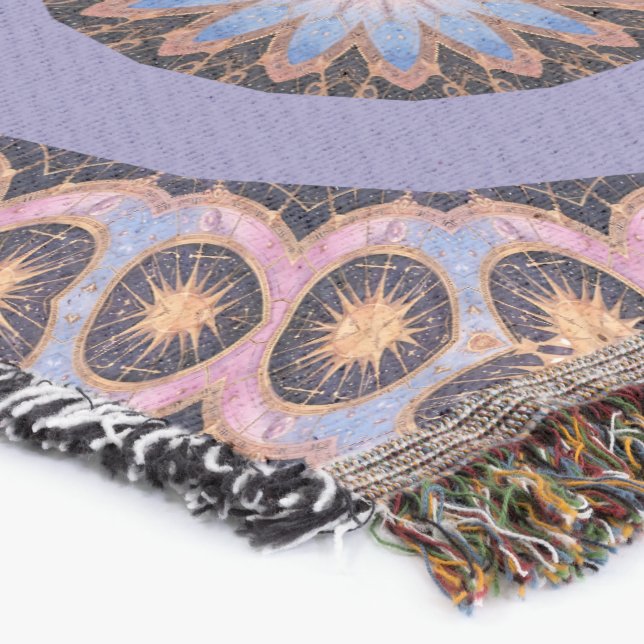 Cobertor Design retroativo com Círculos Laranja e Púrpura (Canto)