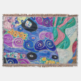 Cobertor Detalhe da Maiden por Gustav Klimt