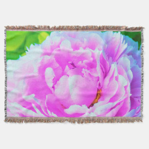 Cobertor Detalhe impressionante da Flor de Peony Rosa Dupla