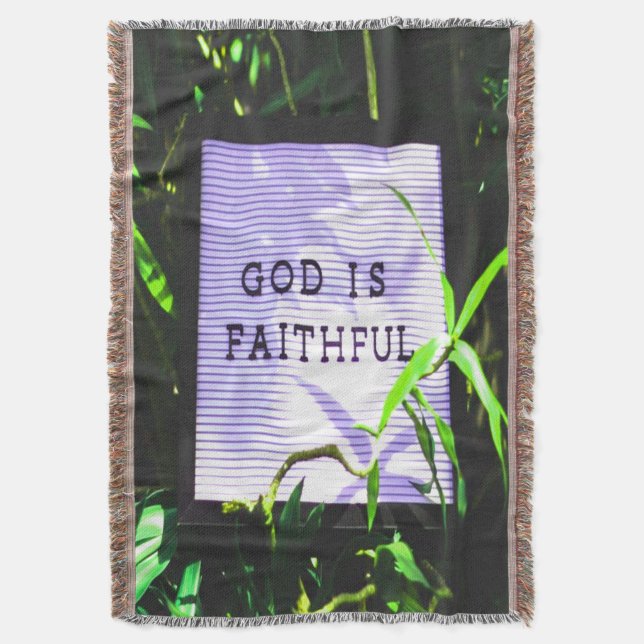 Cobertor Deus é fiel e inspirador cristão (Frente Vertical)