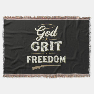 Cobertor Deus Grit e Liberdade Design Tático Ocidental Fé